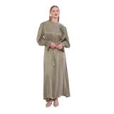 levidor Çiçek Aksesuarlı Tesettür Elbise, 48, 330281, Yeşil, Kadın