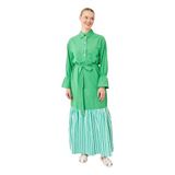 levidor Çizgili Poplin Elbise, S, V4984, Benetton, Kadın