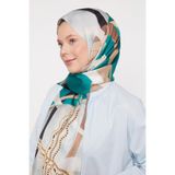 levidor Dalga Zincir Desen Twill Şal, 75 x 180, Dalga Zincir Desen, Krem, Kadın