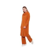 levidor Düğme Detaylı Pantolonlu Tunik Takım, 40, Düğme Detaylı Tunik Takım, Tarçın, Kadın