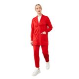 levidor Düğmeli Pantolonlu Hırka Takım, S, 100170, Kırmızı, Kadın