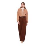 levidor Düz Kesim Palazzo Pantolon V5965, 40, 410111, Kahve, Kadın
