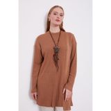 levidor Etnik Kolyeli Fitili Kaşmir Tunik, 40, 210117, Camel, Kadın