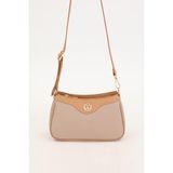 Levidor Fermuarlı Petek Desen Kadın Omuz Çantası 930210 Vizon-Camel - Standart - Camel - Vizon