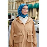 levidor Kapüşonlu Fermuar Kapama Trençkot, 1, 530023, Camel, Kadın