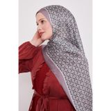 levidor Kare Desen Hint İpeği Şal, 70 x 180, LVD.HNT.0023, Vizon, kadın