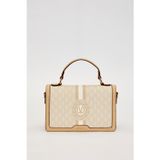 Levidor Krem Logolu Monogram Desen El Çantası