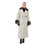 levidor Kürk Detaylı Kaban, 1, TYCF393E49BE31185717FC600, Gri, Kadın