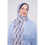 levidor Lacivert Geometrik Desen Mono Şal, 70 x 190, V20685, renkli, Kadın