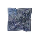 Levidor Mavi Retro Desen Twill İpek Eşarp
