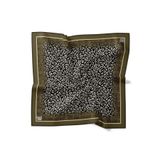 levidor Mini Leopar Twill İpek Eşarp, 90x90, Mini Leopar, Haki, Kadın