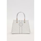 Levidor Monogram Desenli El Çantası, Standart, 930361, Gri, Kadın, Tek Beden