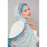 levidor Motif Desen Club Şal V32662, 75 x 190, Club Şal, Turkuaz, Kadın