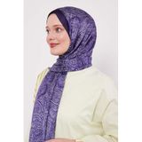 levidor Otantik Desen Hint İpeği Şal, 75 x 195, LVD.HNT.0029, Mor, kadın