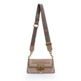 levidor Otantik Fayton Metal Logo ve Etnik Desen Detaylı Omuz Çantası, Standart, LV930575, Gül Kurusu, Kadın