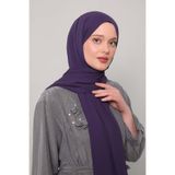 levidor Patlıcan Moru Lux Şifon Şal, 80 x 190, V609, Patlıcan Moru, Kadın
