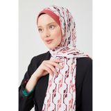 levidor Şeftali Yuvarlak Desen Violet Medine İpeği Şal, 70 x 190, V30633, renkli, Kadın