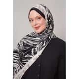 levidor Siyah-Bej Zebra Desen Club Şal V31838, 75 x 190, Club Şal, Siyah-Bej, Kadın