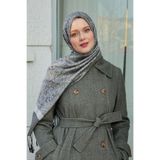 Levidor Siyah-Gümüş Püsküllü Etnik Kaşmir İpek Şal, Tek Ebat, LVD.IPS.0002, Siyah-Gümüş, Kadın, Tek Beden