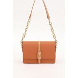 levidor TABA CAMEL Petek Desen Çift Renk Omuz Çantası, Standart, 930090, TABA CAMEL, Kadın