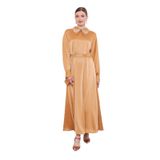 levidor Taş Detaylı Saten Elbise, 38, V7053, Camel, Kadın