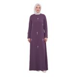 levidor Taş İşleme Detaylı Tesettür Elbise, 40, V7159, Lila, Kadın
