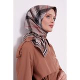 Levidor Trend Twill Eşarp LDT279 Ekose Desen 01-Bej-Siyah