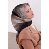 Levidor Trend Twill Eşarp LDT280 Geometrik Desen 01-Siyah-Bej