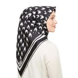 levidor Twill Saf İpek eşarp, Tek Ebat, V29209, Siyah, Kadın