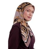 levidor Varak Desen Twill İpek Eşarp, 90 x 90, V33139, Vizon, Kadın