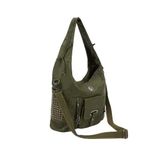 levidor Yanları Zımbalı Omuz Çantası, Standart, 930273, Yeşil, Kadın