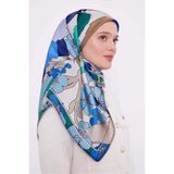 levidor Yaprak Dsen Twill Ipek Eşarp, 90x90, LVD.IPE.0755, Saks, Kadın