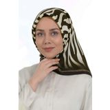 Levidor Yeni Sezon Zebra Desen Trend Polyester 90x90 Twill (TİVİL) Eşarp Modeli Tesettür Nağme Ldt14
