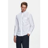 LEVILLE Beyaz Nakışlı Standard Fit Erkek Gömlek