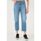Levi's 501 Streç Pamuklu Regular Fit Yüksek Bel Kısa Paça Jeans Bayan Kot Pantolon A7739-0018 MAVİ
