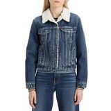 Levi's Original Trucker Ceket, Kadın Mont Dark Indigo - Flat Finish (0063), M