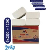 Levly Premium Plus Z Katlama Kâğıt Havlu 200’LÜ Dispenser Peçete 6 Paket 1200 Adet 20X21 cm 1750 gr