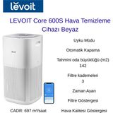 Levoit Levoıt Core 600S Hava Temizleme Cihazı Beyaz+Hassas Mutfak Tartısı Hediye