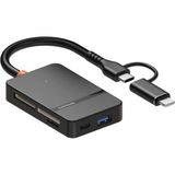 Levong 8in1 Sd/tf/cf/ms/ Kart Okuyucu Adaptörü Iphone/ipad Type-C/usb 3.0 Çoklayıcı - Siyah