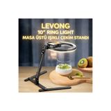 LEVONG LE-035 Masaüstü Çekim Standı Ürün Video Fotoğraf Çekimi 10" Ring Light Tripod Selfie Işığı