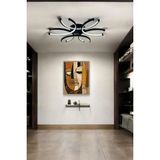 Levora Modern Tasarım - Salon - Mutfak - Yatak Odası Siyah Renk Beyaz Işıklı LED Avize - Metal