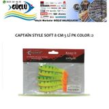 LEVREK TURNA SİLİKONU CAPTAIN STYLE SOFT 8 CM 5'Lİ PK RENK : 2