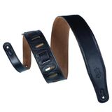 Levy's Leathers 6,35 cm Ekstra Uzun ve Dolgulu Giysi Deri Gitar Askısı; Ayarlanabilir 94 cm - 160 cm | Siyah (M26GF-XL-BLK)