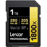 Lexar 1TB Lsd1800001T-Bnnng SD Professional 1800X Sdxc Uhs-Ii Kart Up To 280Mb/S Okuma 210Mb/S Yazma Hafıza Kartı