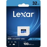Lexar 32GB 633X High-Performance MicrosdhcU1 V10 C10 UHS-I 100MB/s Hafıza Kartı (Blue Series)