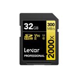 Lexar 32GB Lexar® Professional 2000X Sdhc™ Uhs-Iı Cards, Up To 300MB/S Read 260MB/S Write C10 V90 U3