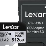 Lexar 512GB Silver Plus 205MB 4K V30 Uhsı Micro Sd Hafıza Kartı