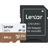 Lexar 64GB 667x MİCRO SD HAFIZA KARTI UHS-1 C10 U3 V30 A1 4K (100MB/s)
