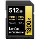 Lexar GOLD Serisi Profesyonel 1800x 512GB SDXC UHS-II U3 Hafıza Kartı