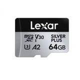 Lexar LMSSIPL064G-BNANG 64 GB MicroSD High Performance Silver Plus MicroSDXC UHS-I Up to 205 MB/s Read 100 MB/s Bellek Kartı
